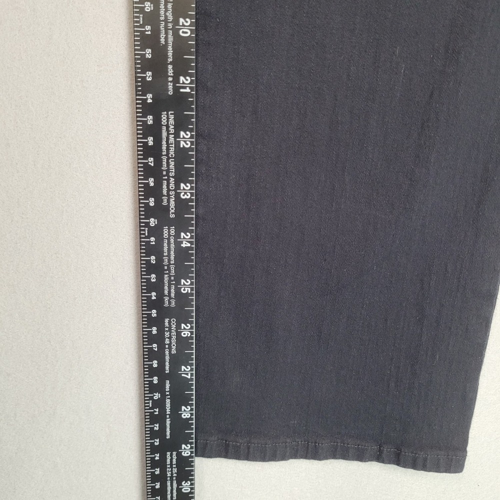 NYDJ Marilyn Straight Leg Jeans Black Denim Size 10P Petite High Rise Stretch - Picture 6 of 13